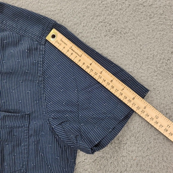 Nautica Shirt Mens Small Blue Striped Button Down Short Sleeve Classiccore - Picture 14 of 14